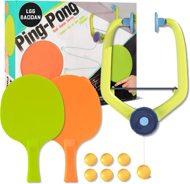 LGGbaodan Door Pong Ball Game, 2025 Hanging Table Tennis Trainer Portable Set with Racket and Balls, Adjustable Hanging Table Tennis Trainer Exerciser for Kids. - Image 1